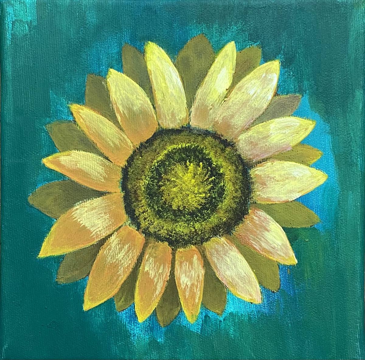 Sofia Popova, 14 Jahre, Sonnenblume, Acryl