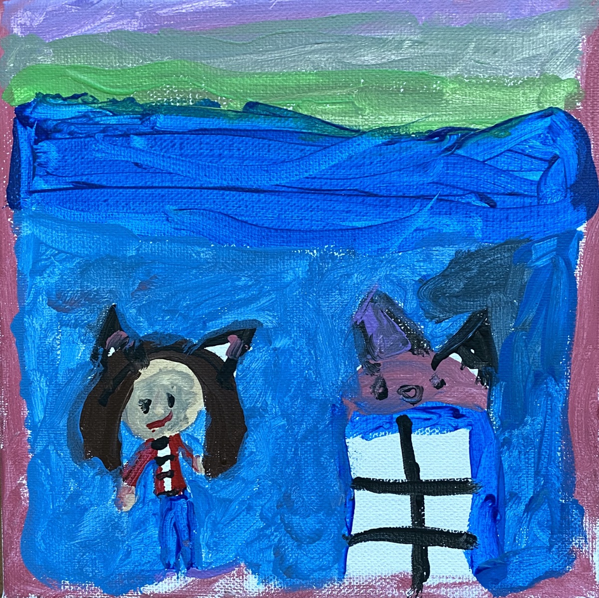 Elis Nazire, 6 Jahre, ohne Titel, Acryl