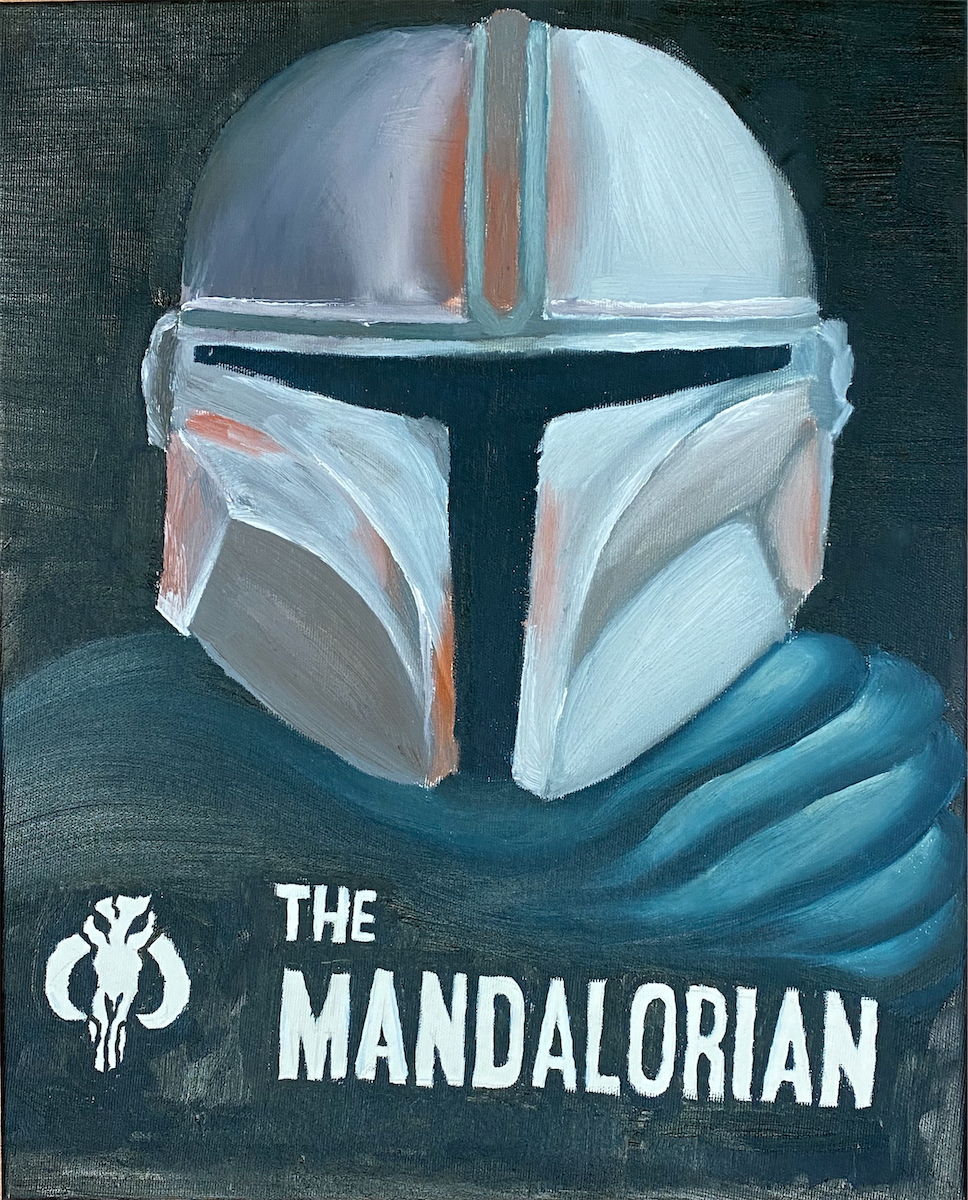 Maxim Gomer, 14 Jahre, the Mandalorian, Öl auf Leinwand