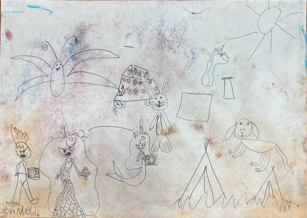 Melis Armagan, 6 Jahre, ohne Titel, Pastell-Bleistift