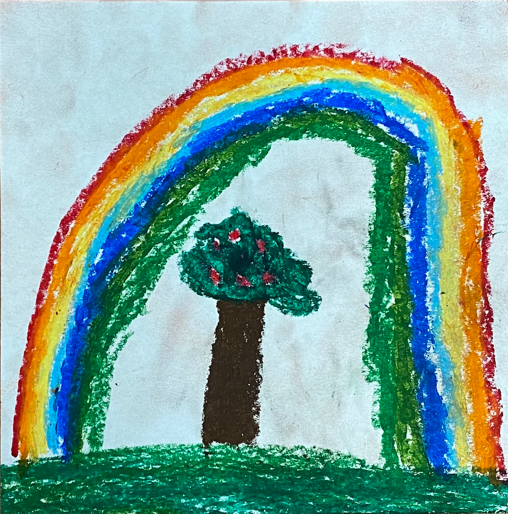 Illayda Baser-Hermida, 7 Jahre, Der Regenbogen Pastell 